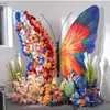Decoración de ventana de exhibición de flores artificiales de mariposa gigante, soporte de mariposa floral, flor decorativa para accesorios de fotos y exhibición