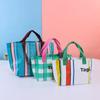 Bolsas de Palha Plástica Tecida, Bolsas de Ombro Único para Compras, Produção em Massa, Personalizáveis com Impressão de Logo