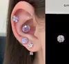 Colección de Pendientes de Hueso del Oído Morado de Ensueño Pendientes de Zirconia Pendientes Planos Espirales de Titanio Médico para el Hélice Pendientes de Hueso del Oído Morados