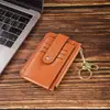 Bolsa para monedas de color sólido personalizada con llavero, Tarjetero mini delgado, Cartera portátil estilo coreano, Procesamiento de personalización de logotipo