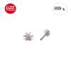 F136 Aretes de Flor de Circonio de Titanio con Rosca Interna Incrustados con Ojo de Caballo y Uñas Labiales Aleación de Titanio G23 Joyería para Perforación del Cuerpo Humano Aretes