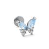 Estilo Europeo y Americano Acero Inoxidable Circonita Piercing de Labio Base Plana Roscado Piercing de Cartílago Removible Joyería de Oreja de Moda Venta al por Mayor