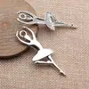 63X23mm 5.9g Plata Antigua Accesorios DIY Piezas de Joyería Fabricante Mayorista Colgante de Bailarina de Ballet