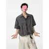 Camisa Plaid Plegada de Manga Corta Estilo Hong Kong 2026 para Hombre, Nueva Tendencia de Verano Ciboy Holgada Casual