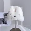 Chapéu de Tricô Fashion com Orelhas de Coelho Fofo de Desenho Animado para Mulheres Inverno Quente à Prova de Vento Chapéu Pulôver Versátil Casual Beanie