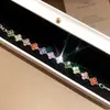 ¡El secreto de la niña! Pulsera de flor de circón de colores, sensación de lujo ligero y alta gama, moda dopamina, joyería estilo vacacional