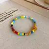 Pulsera tejida de cuentas de arroz Flor de Dopamina Cuerda de mano dulce y fresca Pulsera de moda elegante para el día a día Sentido avanzado de nicho