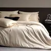 Lujoso Juego de Ropa de Cama Jacquard 100% Algodón Tencel - Juego de Cuatro Piezas de Algodón Puro, Algodón de Fibra Larga de Lujo Ligero con Funda de Edredón y Sábana con Brocado de Hilo Plateado