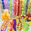 Conjuntos Combinados de Variedade de Guirlandas de Flores Havaianas para Festas, Fantasias Florais Coloridas para Reuniões Familiares, Viagens de Verão à Praia