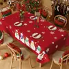 Toalha de Mesa de Natal Impermeável e à Prova de Óleo Sem Lavar Vermelha Decoração de Atmosfera Natalina Arranjo Toalha de Mesa de Café de Ano Novo Toalha de Mesa