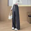 Pantalones de pierna ancha estrecha de algodón Tencel para mujer, nuevo estilo primavera y otoño 2026, corte recto adelgazante, con caída, deportivos casuales, pantalones ligeros de verano