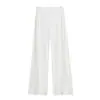 Pantalones elegantes de pierna ancha, corte holgado con cintura en V, casuales y relajados para estar en casa, diseño de pierna recta, pantalones deportivos que ciñen la cintura