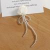 Tela temperamento francés aretes de borla de rosa blanca diy aretes de cuentas tejidos a mano material para aretes al por mayor