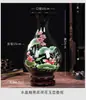 Novo Estilo Chinês Sala de Chá Hotel Estante Ornatos Retrô Cerâmica Porcelana Azul e Branca Vaso Arranjo de Flores Conjunto de Exibição