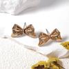 Pendientes de aleación con lazo de lujo, ligeros, de estilo retro frío y personalidad transfronteriza, sencillos, a la moda, combinables para uso diario, para mujer