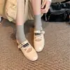 Versión de piel~Zapatos Mary Jane planos versátiles retro para mujer, estilo nuevo 2026, con plataforma interior para aumentar altura