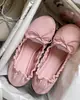Versión de Piel de Oveja~2026 Nuevo Estilo Retro Plisados Cómodos Puntera Redonda Zapatos de Ballet Zapatos Individuales Zapatos Mecedora
