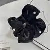 Novo Scrunchie de Veludo Francês com Renda de Pérolas, Doce Feminino Elegante, Elástico Alto para Cabelo, Acessórios de Cabelo de Alta Qualidade