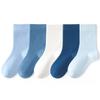 Calcetines para Niños Otoño e Invierno Calcetines de Algodón Transpirables Calcetines de Media Pantorrilla Niños Calcetines de Color Sólido Algodón Peinado Sin Costuras Primavera y Otoño Calcetines de Estudiante