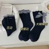 Meias de Menina Doce Jk com Laço Meio da Panturrilha Meias Felpudas Cinza Azul Estilo Preppy Essenciais para Combinar no Instagram