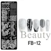 FULL BEAUTY Nueva Placa de Estampado para Uñas Transfronteriza con Diseños de Puntos, Estilo Francés, Estrellas y Hojas de Arce