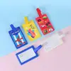 Etiqueta de bagagem de borracha macia em PVC, design fofo de desenho animado, porta-cartão de embarque de silicone, etiqueta de viagem, etiqueta de bagagem para evitar perda