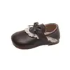 Zapatos de Cuero para Niñas, Nuevos Zapatos de Princesa de Otoño con Suela Suave y Lazo, Zapatos para Bebés de 3 a 6 Años, Zapatos de Una Sola Pieza para Niños