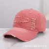Gorra de Béisbol Lavada Retro de Mezclilla Bordada con Letra para Hombres y Mujeres, Sombrero de Visera Casual para Exteriores con Protección UV