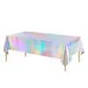 Mantel de Mesa de PE Transfronterizo Más Vendido de Amazon Decoración de Fiesta con Película Metálica de Aluminio Láser Mantel Impermeable Mantel de Mesa para Fiesta