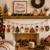 Set de 10 Decoraciones de Madera Colgantes para Navidad: Calcetines de Navidad, Reno, Muñeco de Nieve, Colgantes de Pared con Temática Navideña