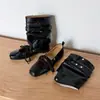Sandalias de encaje estilo francés Chuyuji para mujer, nuevos zapatos poco profundos de punta cuadrada de dos vías 2026, botas de motociclista, botas de tacón plisadas