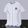 Camiseta de manga corta para hombre, de verano, de marca de moda, de seda helada, fina, con cuello redondo, holgada, de secado rápido, informal, combinable con todo.