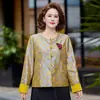 Nuevo abrigo corto de otoño estilo chino para madres, elegante cárdigan vintage de manga larga estilo chino, chaqueta resistente de lujo ligero