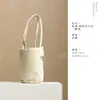 Bolsa de almacenamiento para juego de té de algodón tejido, bolsa cilíndrica gruesa para viaje, bolsa de ceremonia de té de tamaño grande para maestros de té