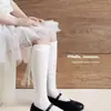 Meias Princesa para Meninas de Primavera, Meias Longas para Bebê, Meias Longas, Meias Finas de Malha com Laço para Panturrilha, Estilo Lolita Infantil