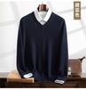 Otoño e Invierno Nuevo Suéter de Montaña de Cachemira para Hombre con Solapa Alta Talla Grande Ropa de Punto Casual Color Sólido Base Suéter Pulóver de Lana