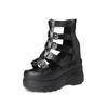 Sandalias Romanas y Botas de Nuevo Estilo para Mujer, Aumento de Altura de 14 cm, Populares Sandalias de Plataforma de Tacón Alto Peep-Toe con Suelas Gruesas y Diseño Hueco