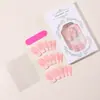 Unhas Postiças Flor de Strass Europeias e Americanas Mais Vendidas, Unhas Postiças Rosa Degradê Removíveis, Fabricante de Peças para Unhas Pressonnails