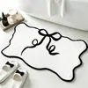 Alfombra de baño absorbente antideslizante de cachemira sintética simple para uso doméstico, resistente a la suciedad, resistente al desgaste, fácil de mantener, felpudo, alfombrilla de inodoro