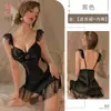 Kamai Xue Estilo de Lujo Ribete de Encaje Sexy Lazo Lunares Malla Falda Vestido de Tirantes Conjunto de Ropa Exterior 2061