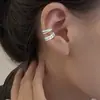 Aretes de Clip Doble Capa Trenzados Retorcidos de Diseño Simple en Capas, Sin Necesidad de Perforaciones, Aretes de Clip Envueltos en Cuerda de Cáñamo Retorcida