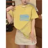 Camiseta Básica Versátil Casual Juvenil de Algodão Puro para Mulheres, Manga Curta Gola Redonda Corte Regular para o Deslocamento Diário no Verão