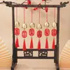 Colgante de campanilla de viento con borla campanilla pequeña tarjeta de deseos navideños tienda de accesorios navideños DIY timbre de puerta campanilla de viento al por mayor