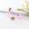 Frasco de Vidro Rosa com Borda de Renda Garrafa dos Desejos Garrafa de Deriva Pingente Rolha de Cortiça Frasco Pequeno Charme Acessório para Colar DIY