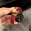 Pulseira de Relógio Dobrável Magnética de Couro Genuíno Dupla Face com Padrão de Caviar Fino Adequada para Huawei Gt65 Xiaomi 18mm Universal
