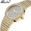 MISSFOX nuevo comercio exterior Reloj de Mujer Dorado estilo coreano con diamantes de estrella reloj de cuarzo impermeable ventas directas de fábrica