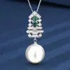 Produto Popular Mais Vendido: Conjunto de Árvore de Natal Huabi Jewelry em Base de Cobre Banhado a Ouro com Pérola Branca para Mulheres, 16-12mm, Atacado
