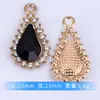 Pendente de Pedra Gema de Cristal Criativo Transfronteiriço Gota d'Água Acessórios DIY Material Liga Eletrodepositada Pulseira Colar Venda Direta de Fábrica