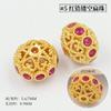 Plata Esterlina S925 Chapada en Oro Cuentas Cubo Mantra de Seis Caracteres Circonita Micro-Incrustada Cuentas Espaciadoras Caladas Cierre de Serpiente de Cintura Pequeña Joyería DIY
