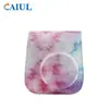 Adequado para Capa Protetora Polaroid Mini11, Bolsa de Câmera Retrô em Couro, Capa de Couro PU, Bolsa de Ombro para Armazenamento Azul Pastel